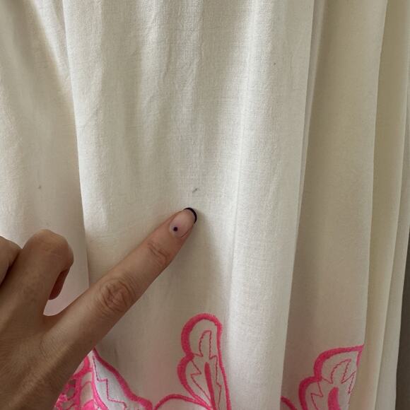 Laurie & Joe Embroidered Off Shoulder Smock Top Silk Tunic Eyelet France - Picture 5 of 10